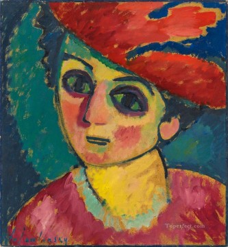 Expressionism Painting - RED HAT Alexej von Jawlensky Expressionism